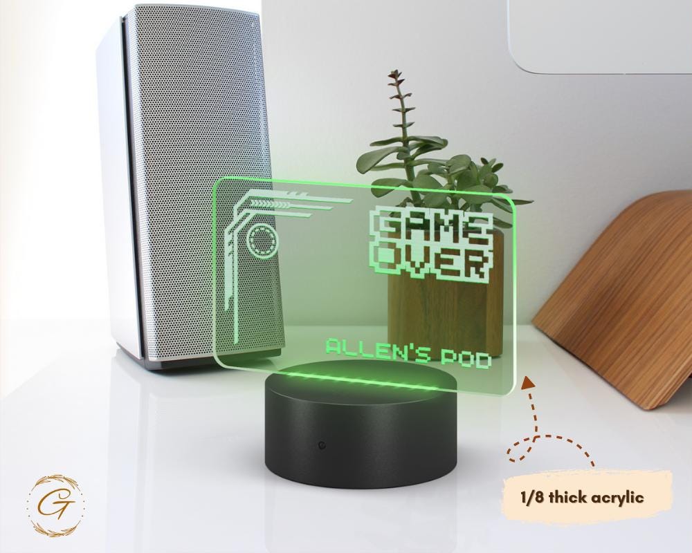 Game Over Design Name Plate Acrylic LED Sign