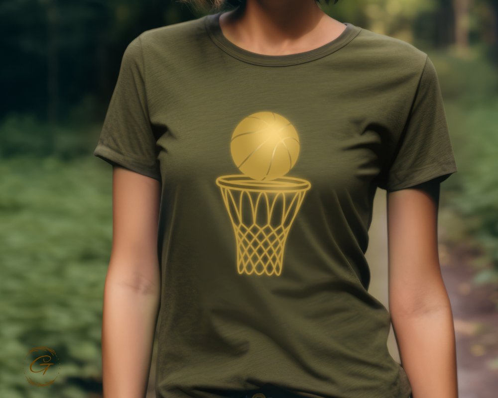 Glowing Basketball and Hoop Design T-shirt product
