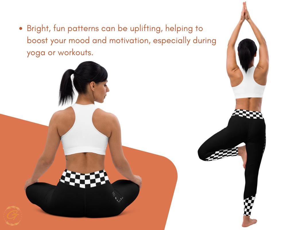 Checkered Black and White Yoga Leggings and Shorts - High-Waisted Activewear - Stylish Workout Gear - Organic Cotton Leggings -Soft Leggings