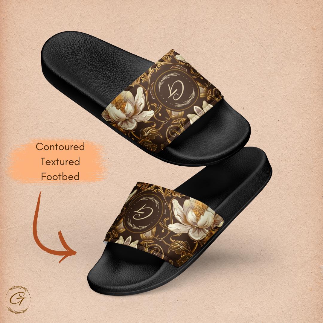 Magnolia Floral Design Stylish Men's Slides Men's Summer Slippers