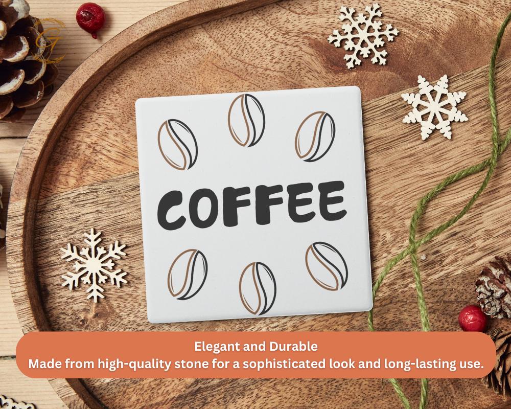 Soapstone Coaster Coffee Beans Design