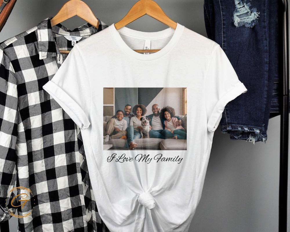 Personalized Family Love T-Shirt, Happy Family Portrait Design Tee