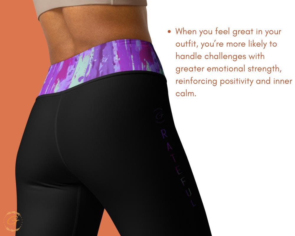 Stylish Black Purple Yoga Leggings and Shorts