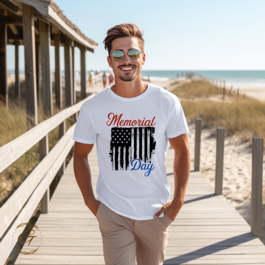 Patriotic Memorial Day T-Shirt – USA Flag Graphic Tee