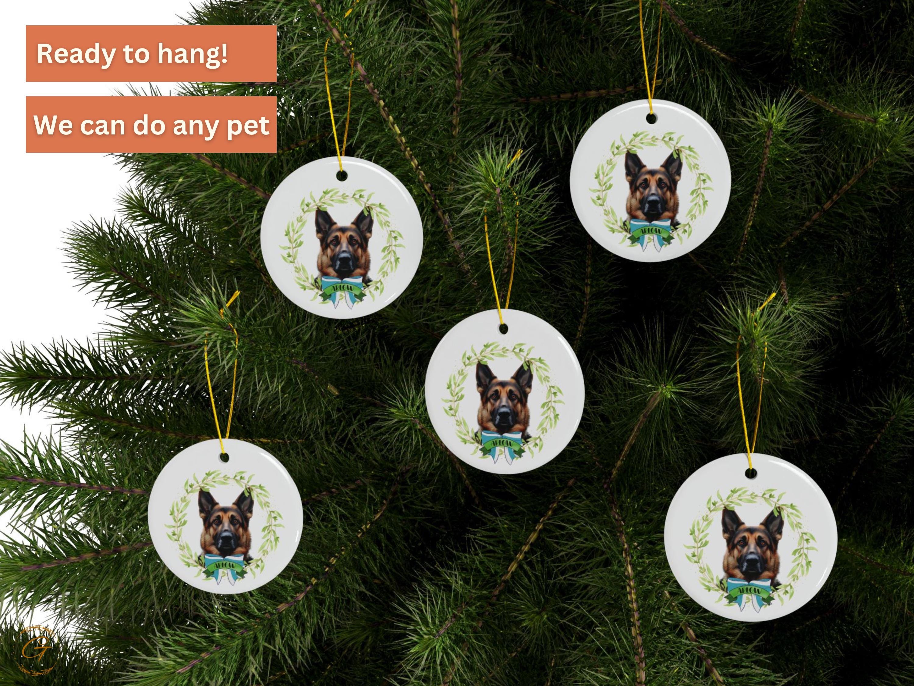 German Shepherd Dog Ornament, Personalized Pet Keepsake