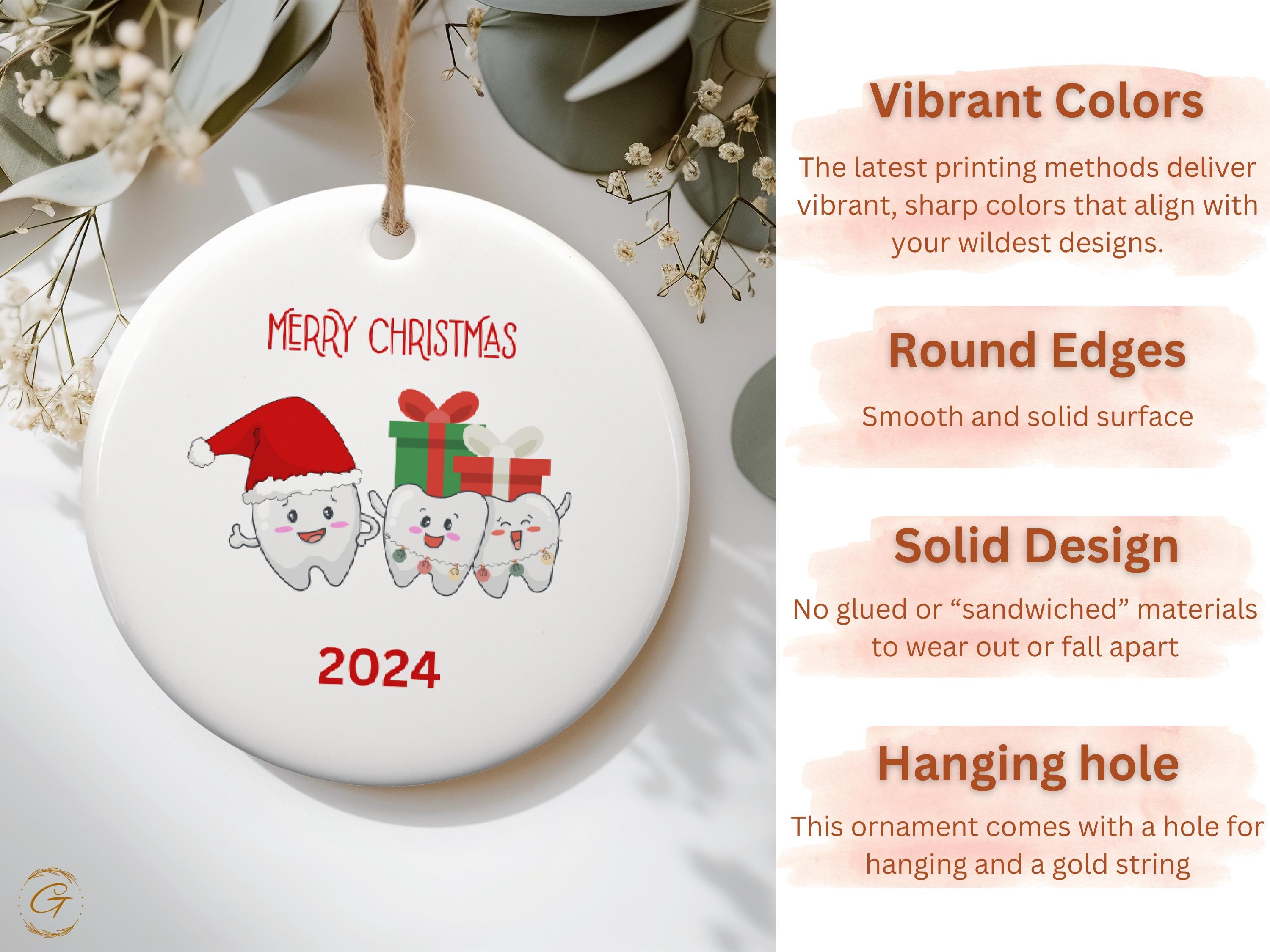 Dentist Christmas 2024 Ornaments, Cute Tooth Family Xmas Ornament