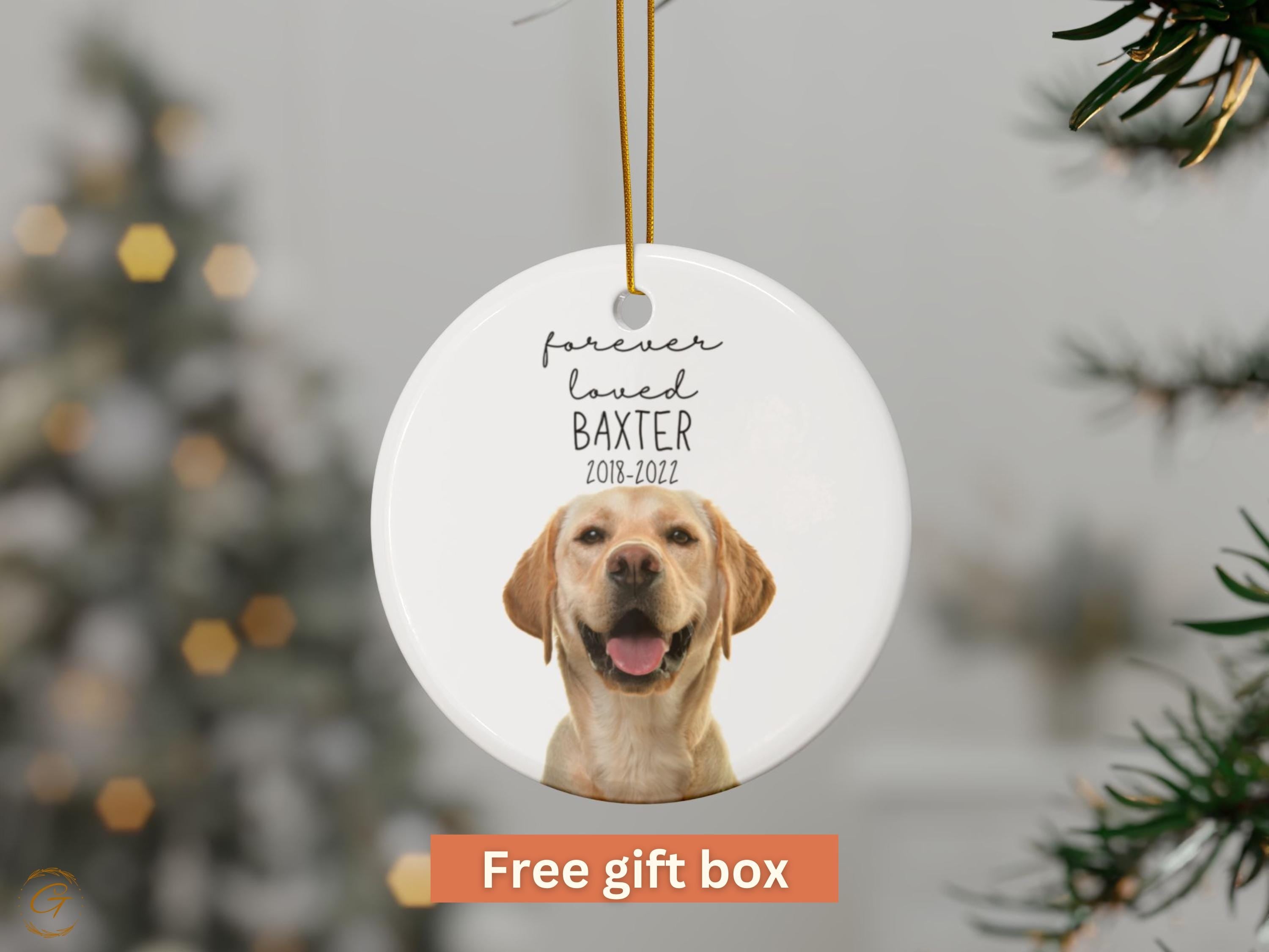 Personalized Memorial Dog Ornament, Custom Dog Photo Ornament, Dog Memorial Christmas Ornament, Pet Loss Gift, Personalized Dog Pet Memorial