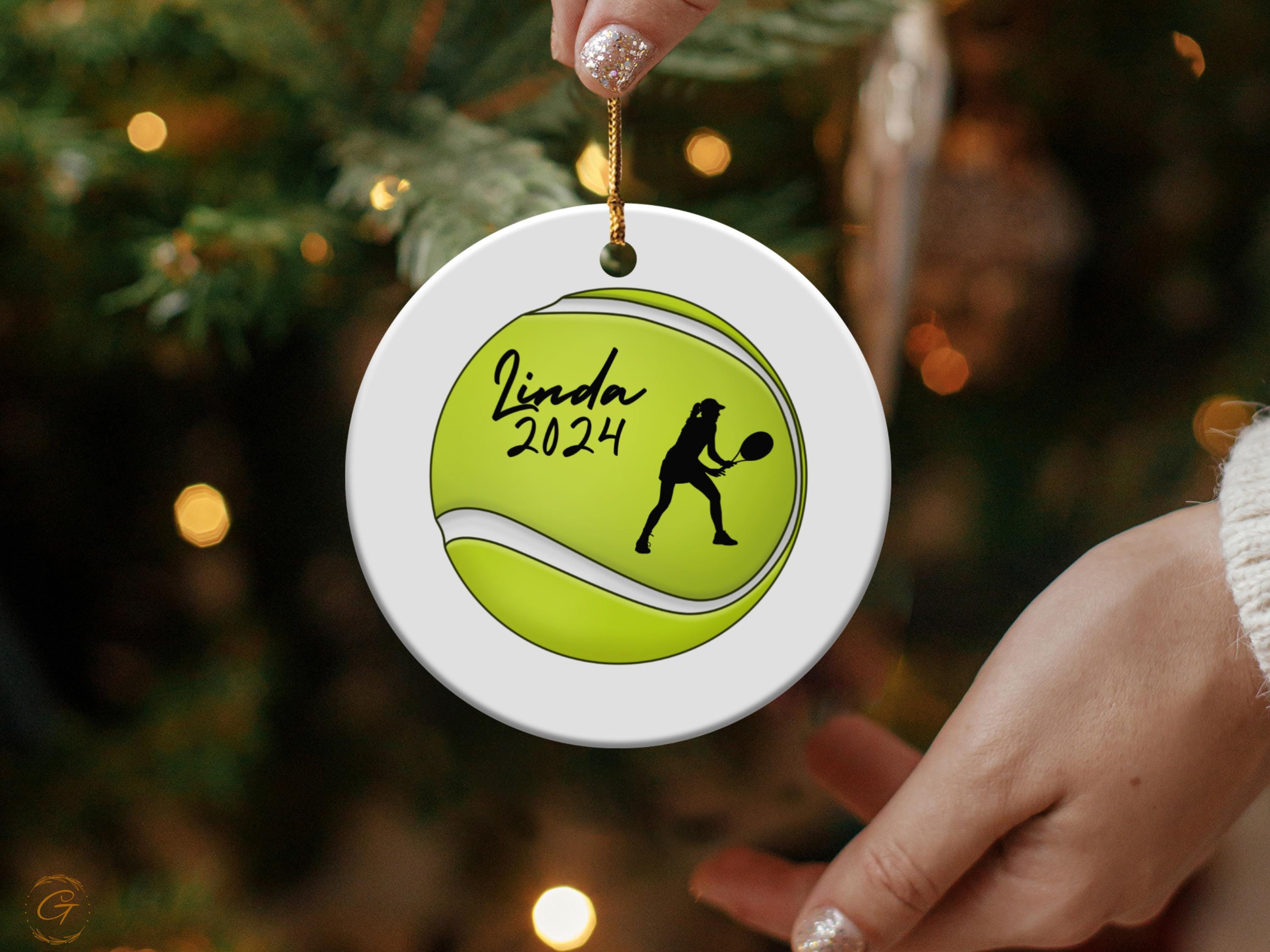 Personalized Tennis Ornament, Custom Tennis Ball Decoration, Sports Lover Gift, Tennis Player Keepsake, Unique Tennis Gift, Holiday Keepsake