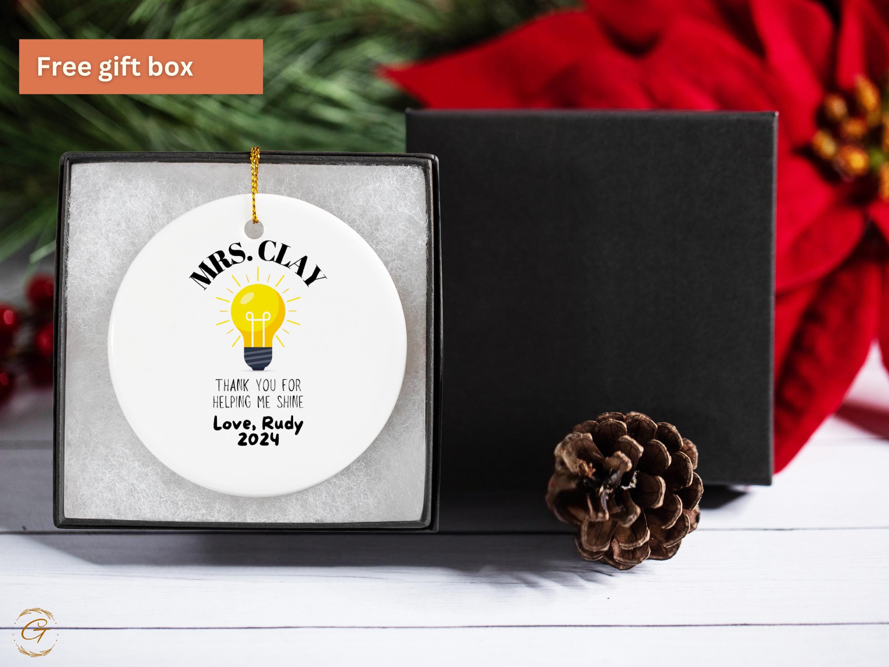 Personalised Teacher Appreciation Ornament, Teacher Appreciation Gift, 2024 Gift, Custom Teacher Thank You Gift, Christmas Ornament Keepsake