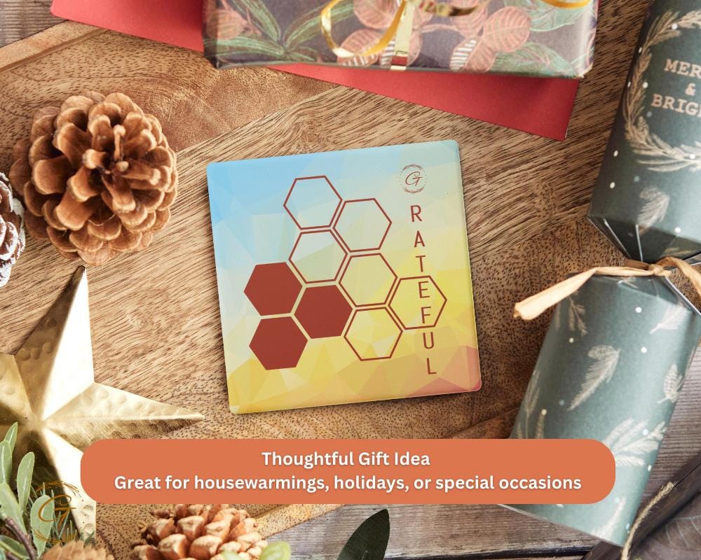 Soapstone Coaster Polygon Gvert Design with Cork Backing