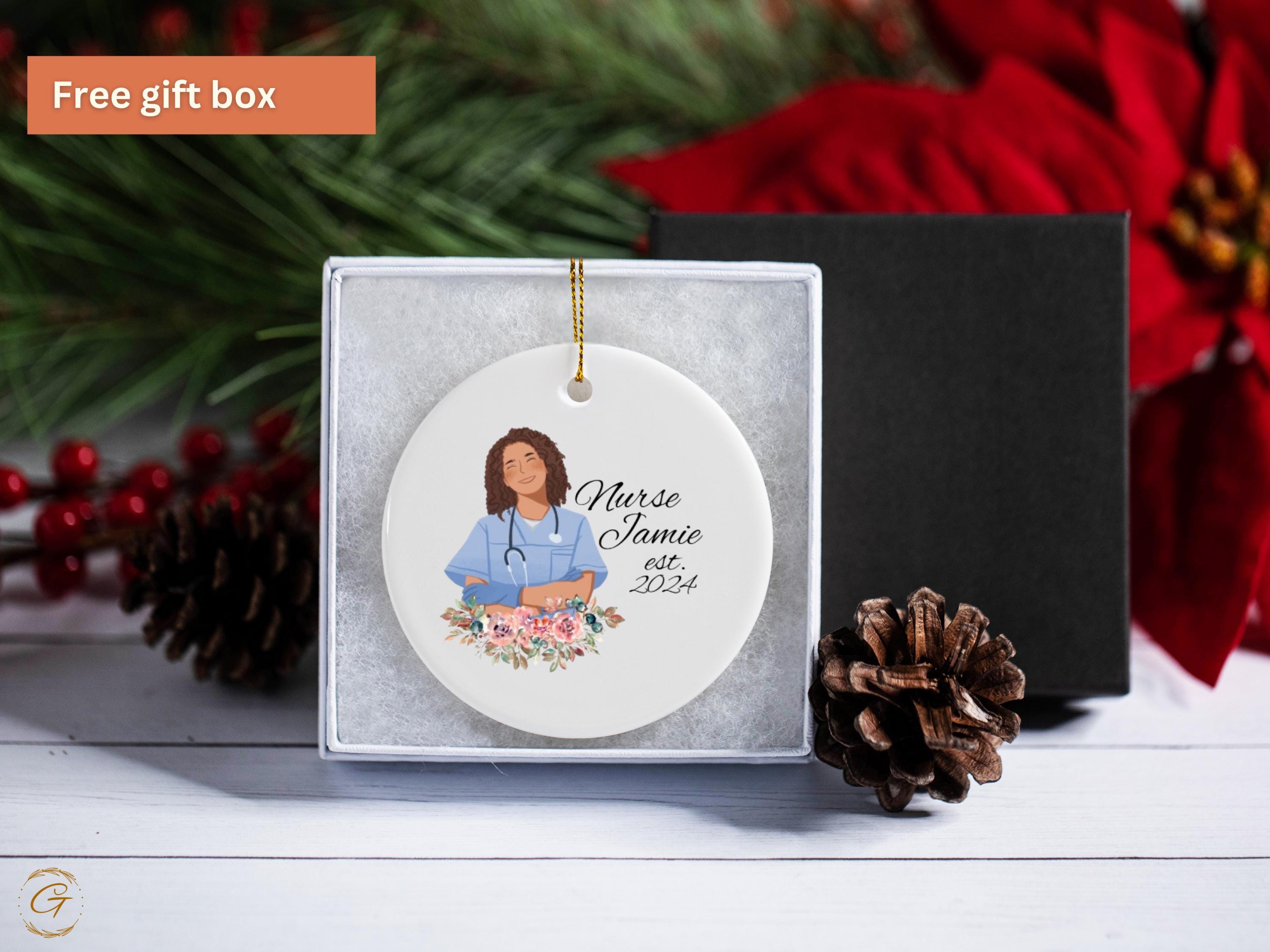 Personalized Nurse Ornament, Custom Nurse Gift, Nursing Graduation 2024, Custom Healthcare Decoration, Stethoscope Keepsake Holiday Nurse RN