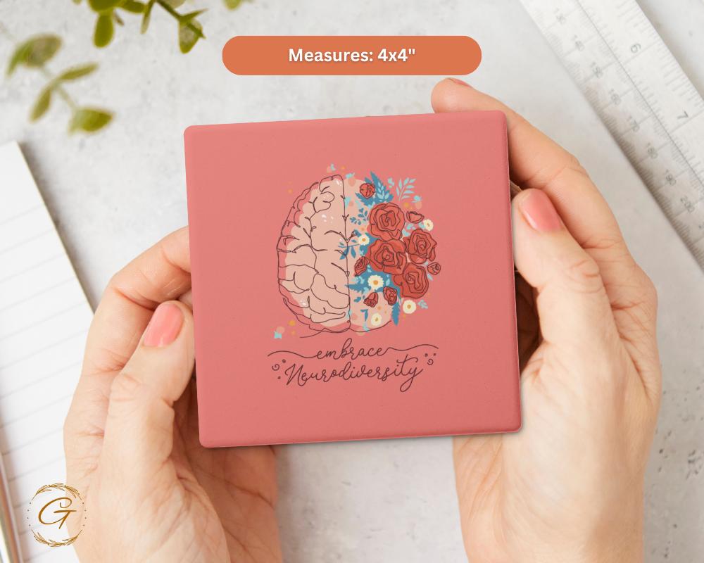 Embrace Neurodiversity Square Soapstone Coasters