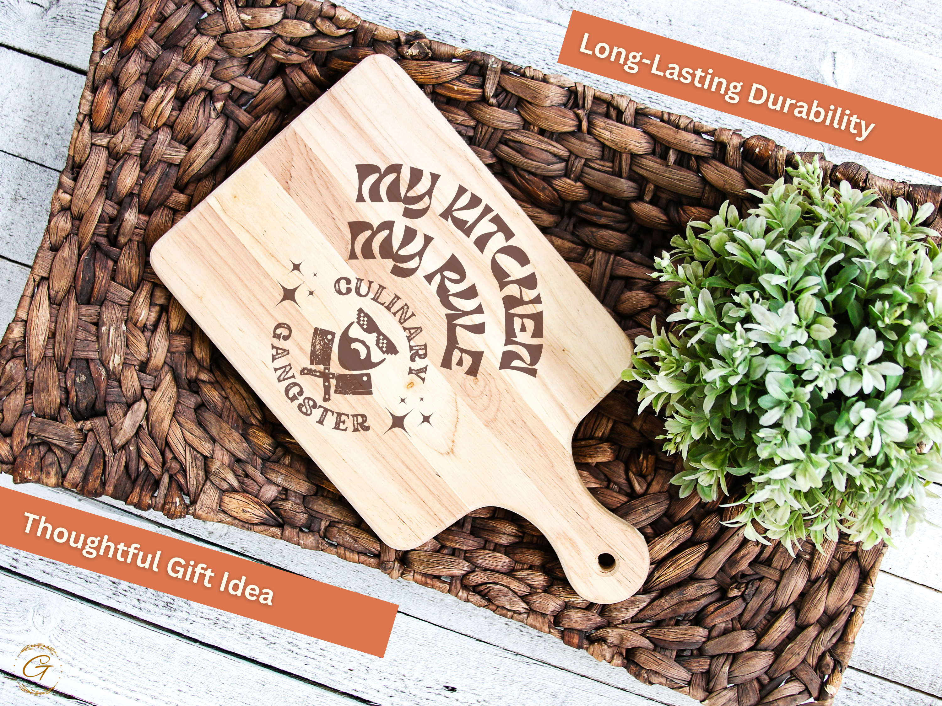 My Kitchen My Rules Hardwood Cutting Board