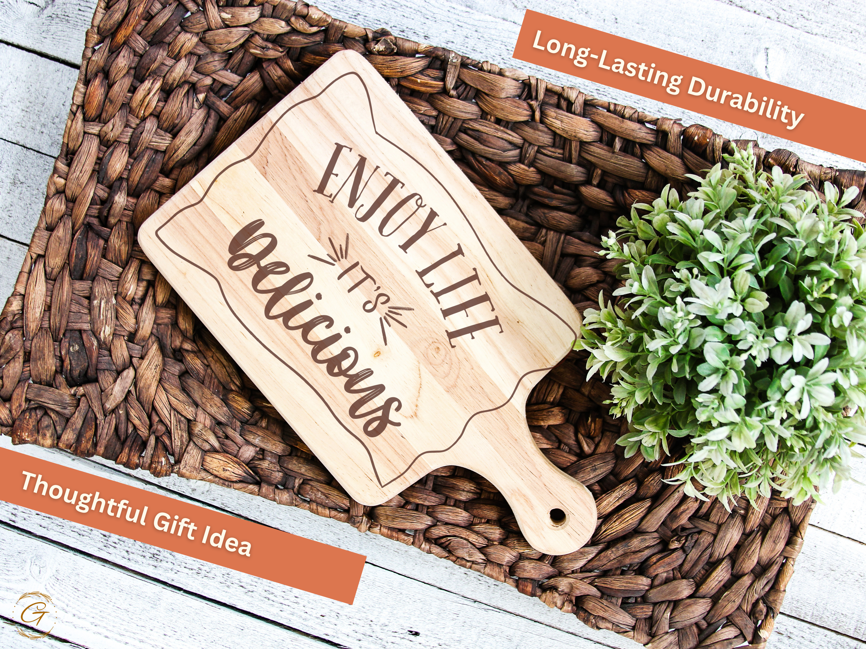 Enjoy Life It’s Delicious Hardwood Cutting Board