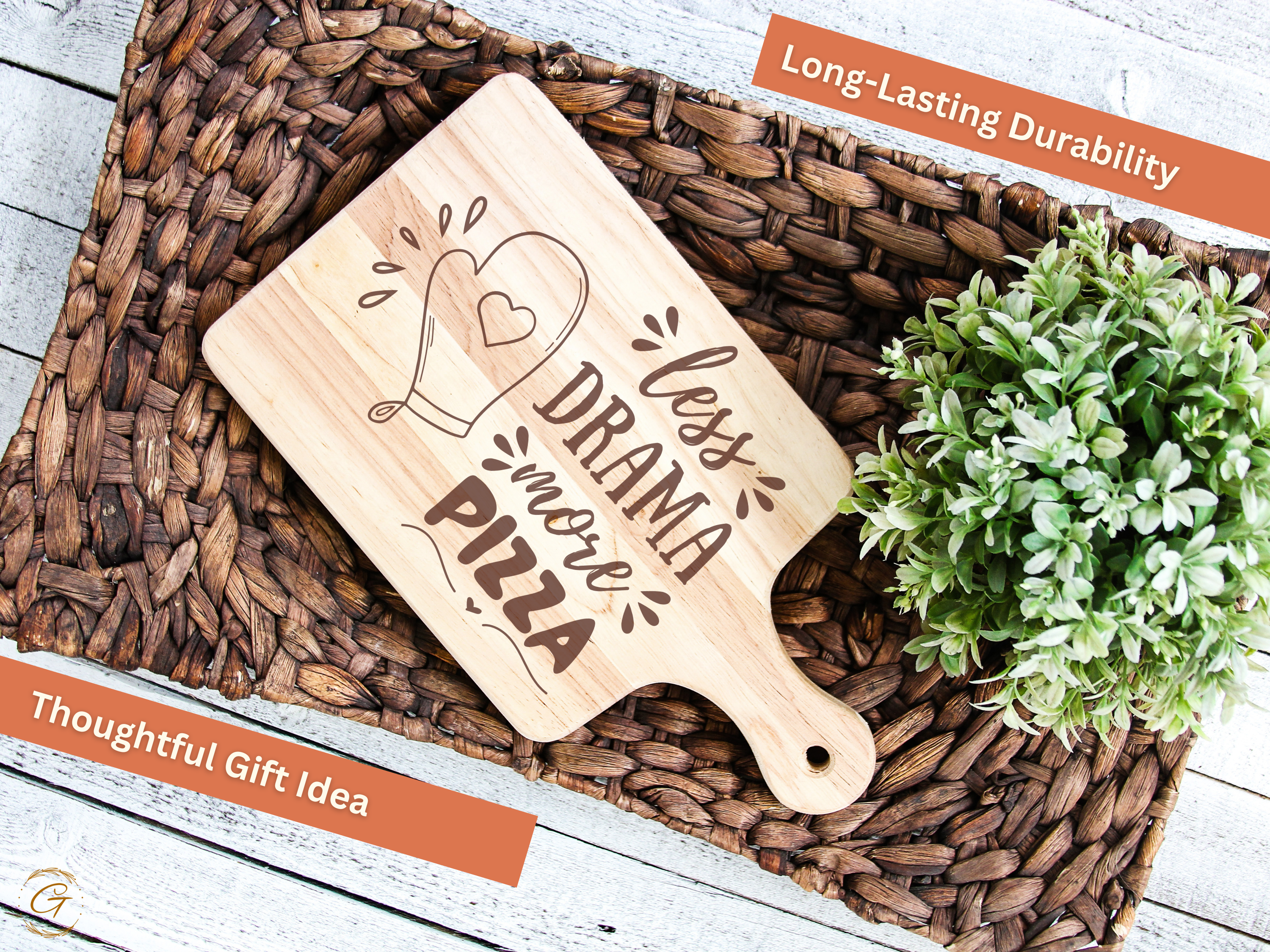 Less Drama More Pizza Cutting Board