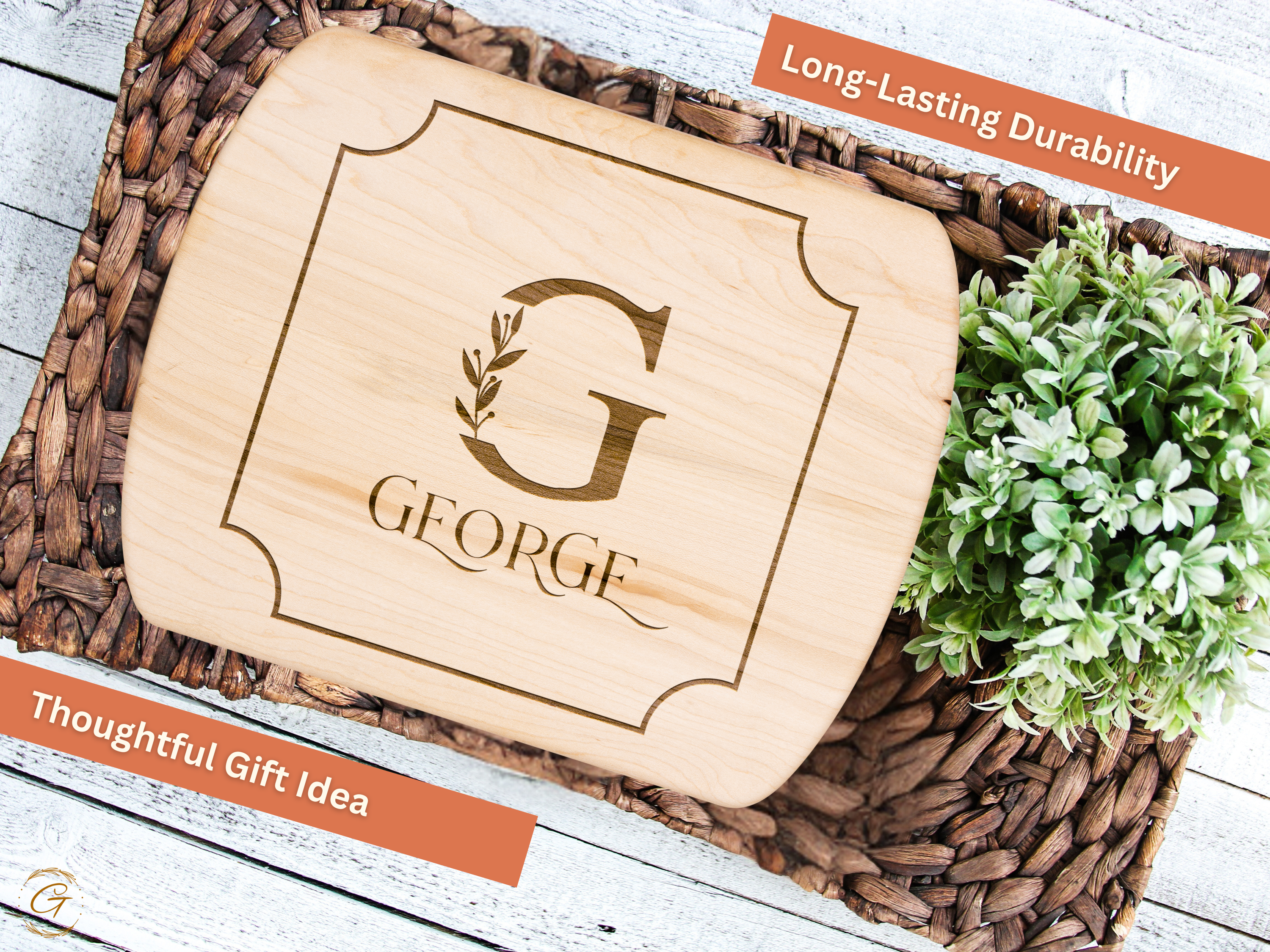 Personalized Hardwood Oval Cutting Board with Custom Name