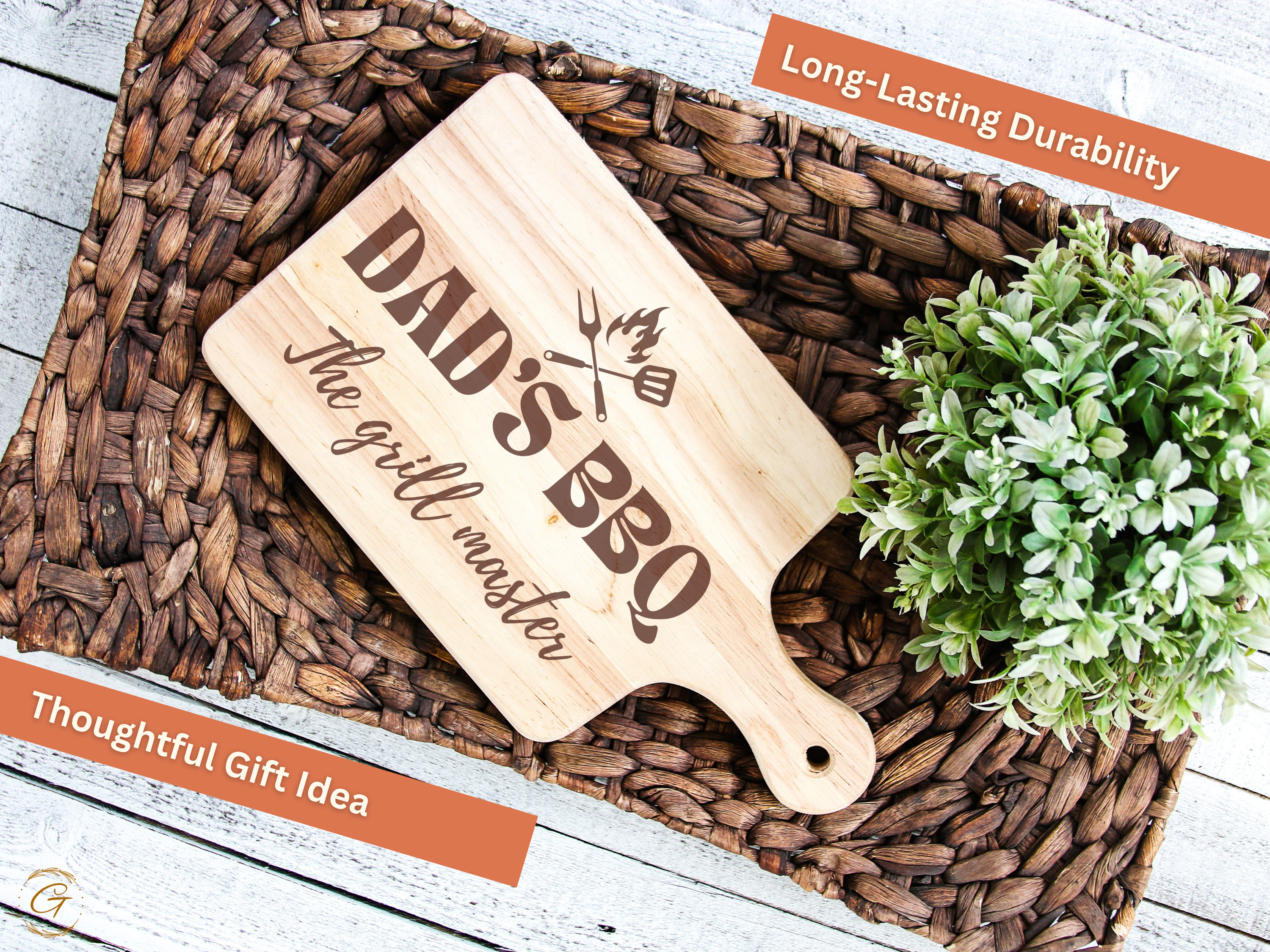 Dad's BBQ The Grill Master Hardwood Cutting Board