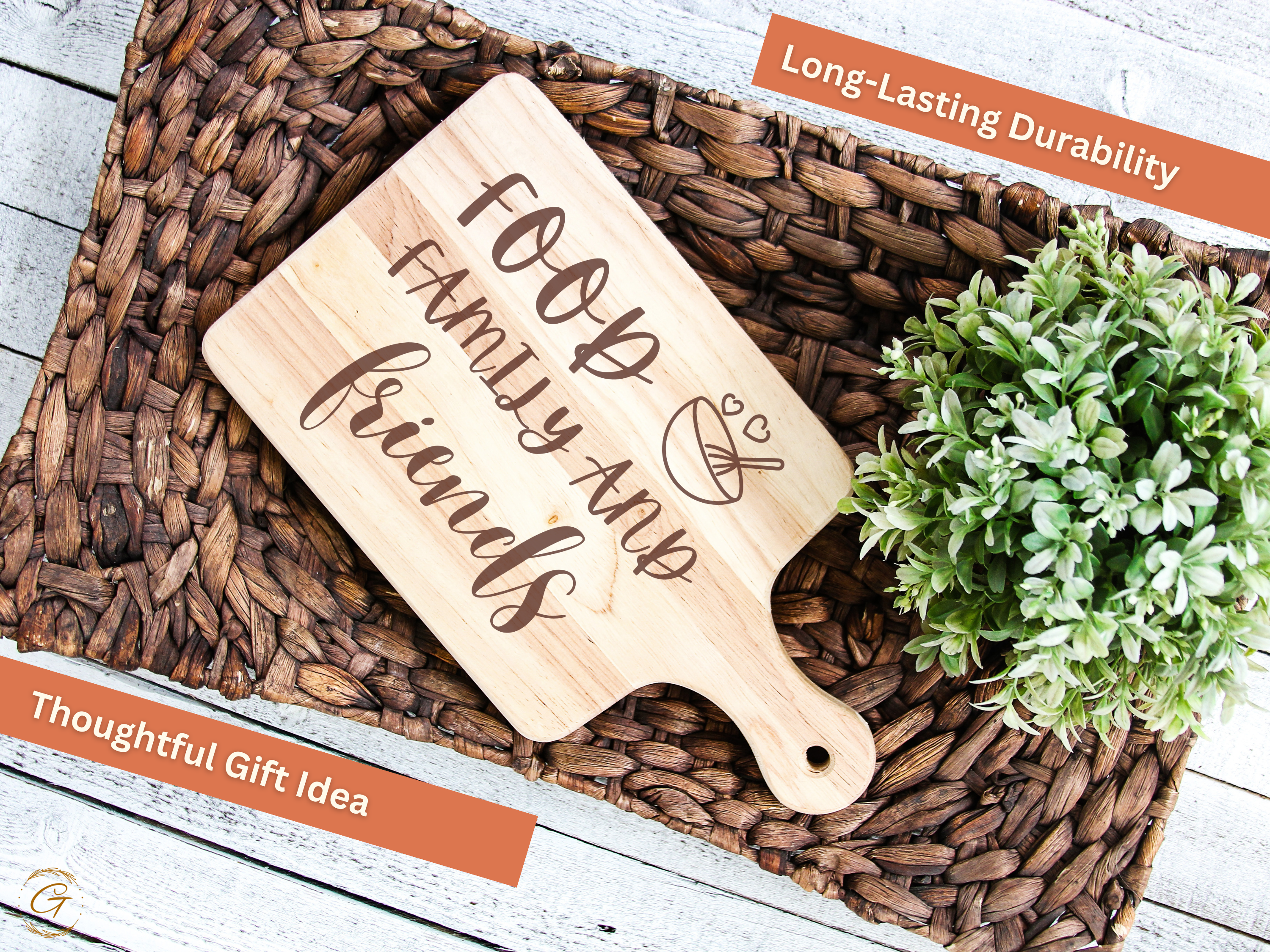 Personalized Food Family & Friends Hardwood Cutting Board