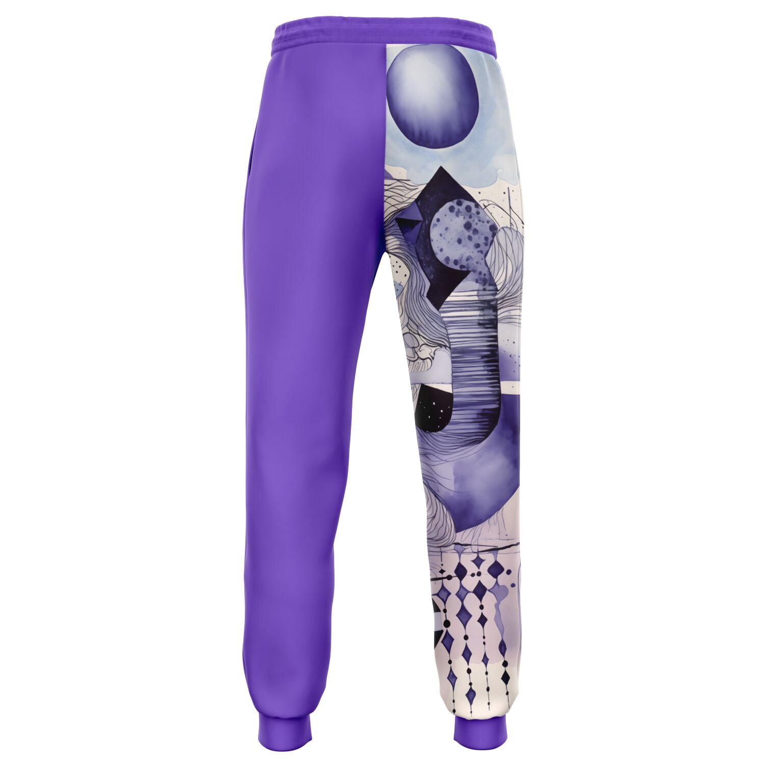 Abstract Purple Art Joggers – Trendy Watercolor Sweatpants for Men & Women