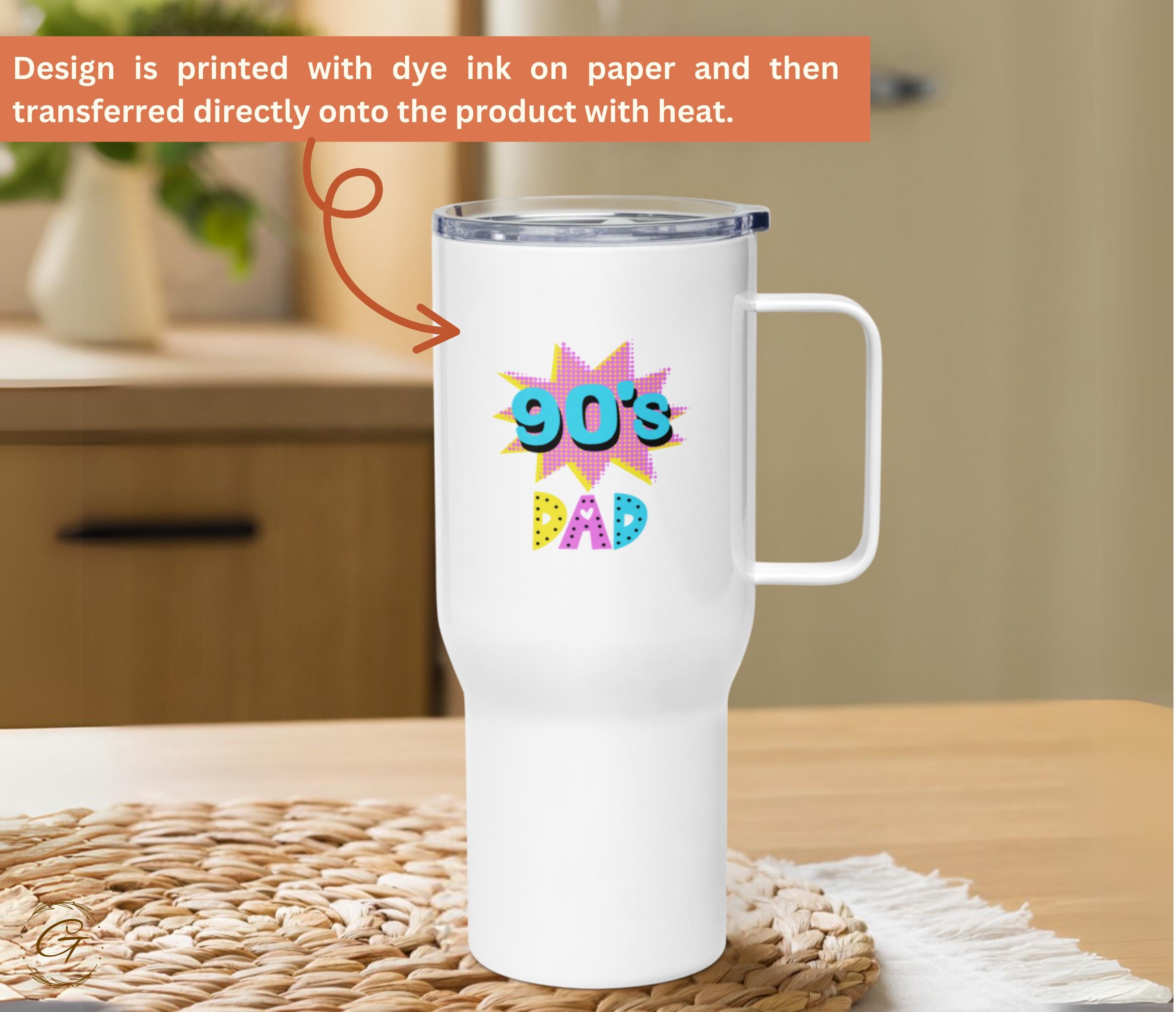 90’s Dad Travel Mug with Handle Retro Coffee Tumblers