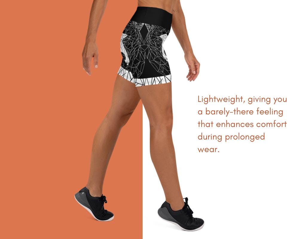 Geometric Bear High-Waisted Yoga Shorts