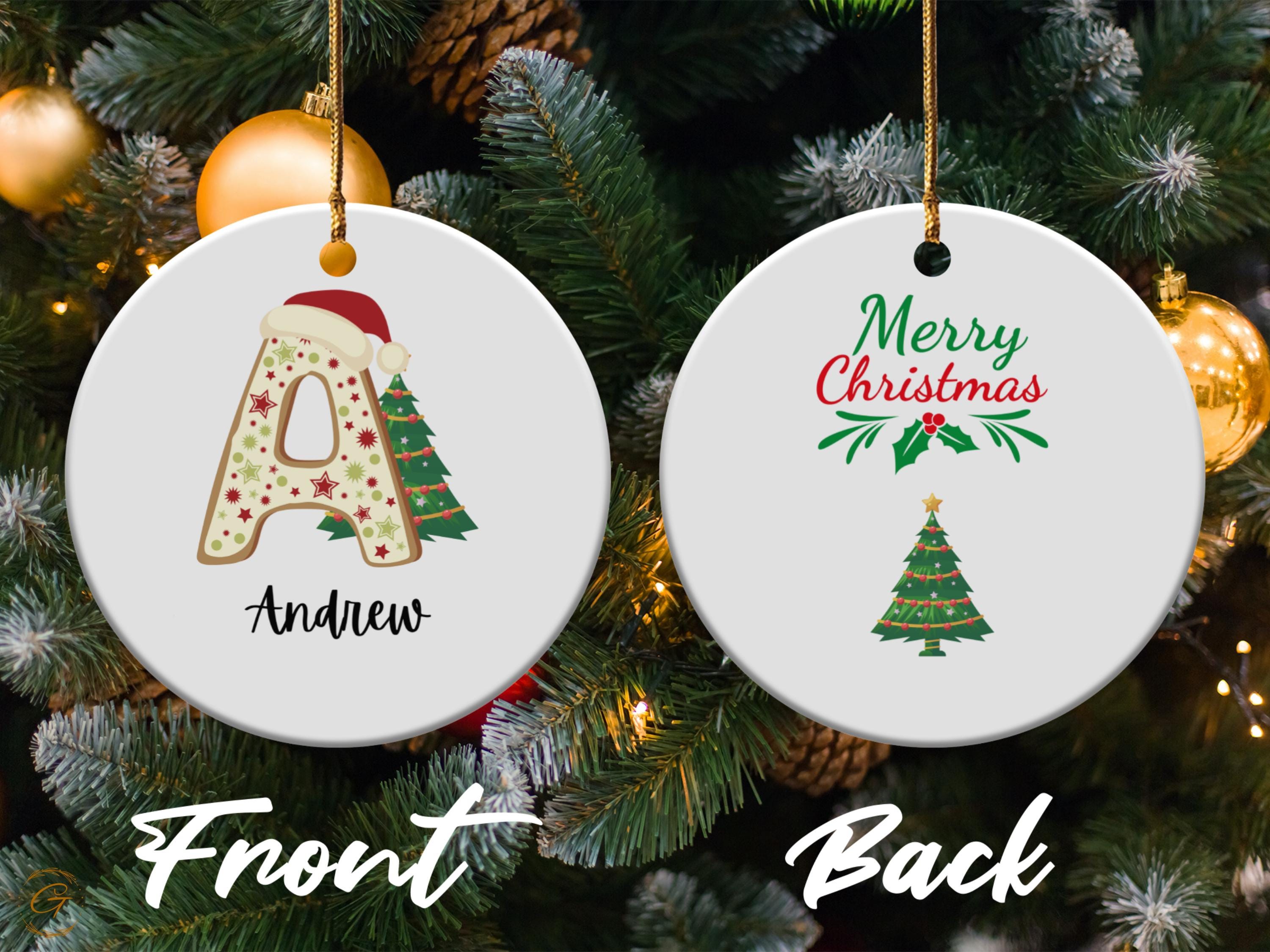 Custom Christmas Alphabet Ornament, Personalized Monogram Decoration, Holiday Initial Gift, Custom Initial Ornament, Festive Letter Ornament