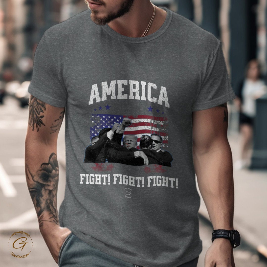 Trump T-shirt America Fight Fight Fight Design Tee