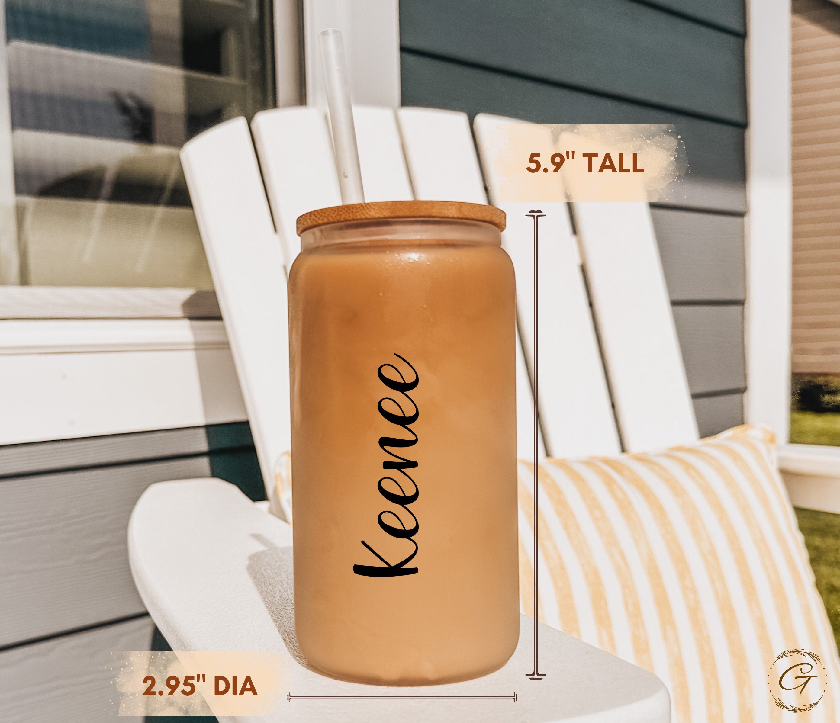 Personalized Sagittarius Zodiac Sign Frosted Libbey Glass Cup
