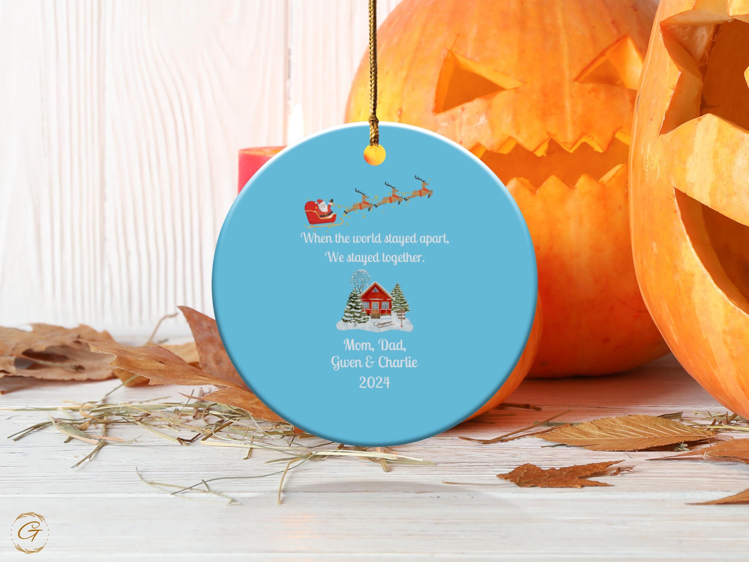 Personalized Family Christmas Ornament 2024, Santa Sleigh Holiday Decoration, Customizable Keepsake with Fam Names, Unique Gift for Holidays