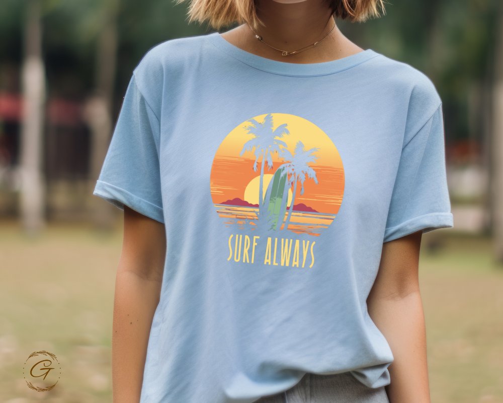 Cool Casual Surf Always Sunset Graphic Tee product type