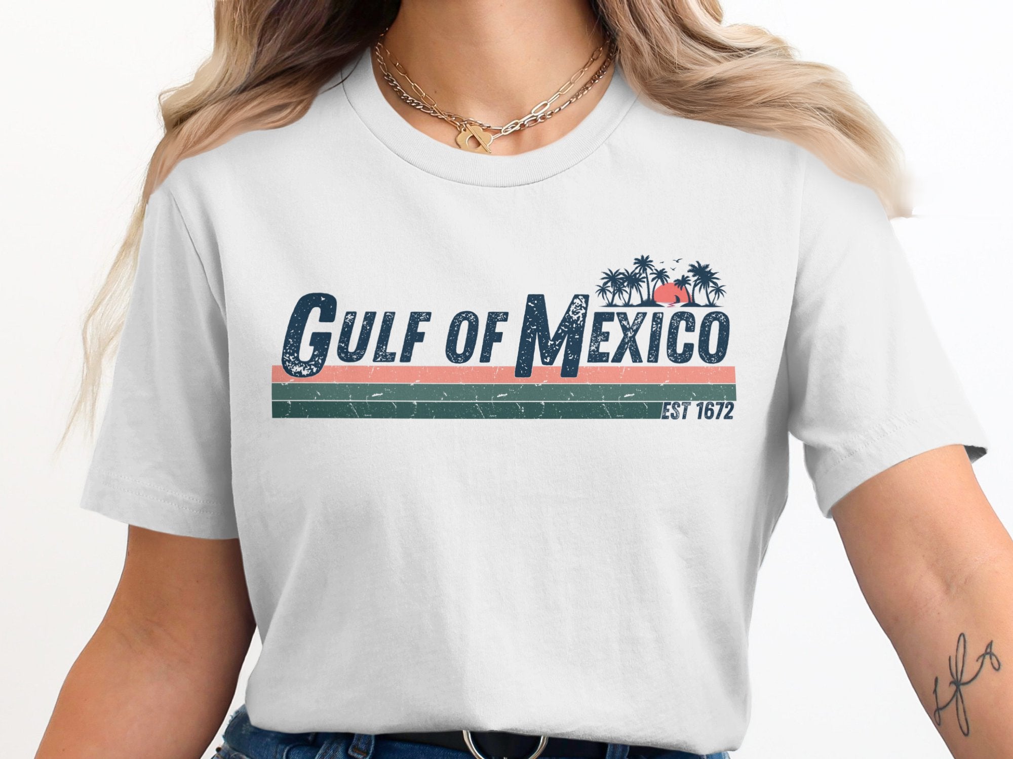 Gulf of Mexico Est 1672 Tropical Design T-shirt product