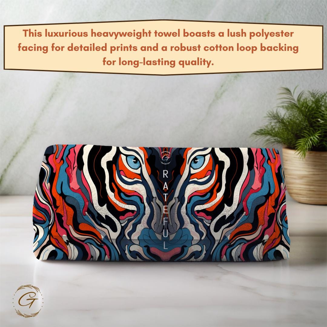 Colorful Artistic Tiger Beach Towel