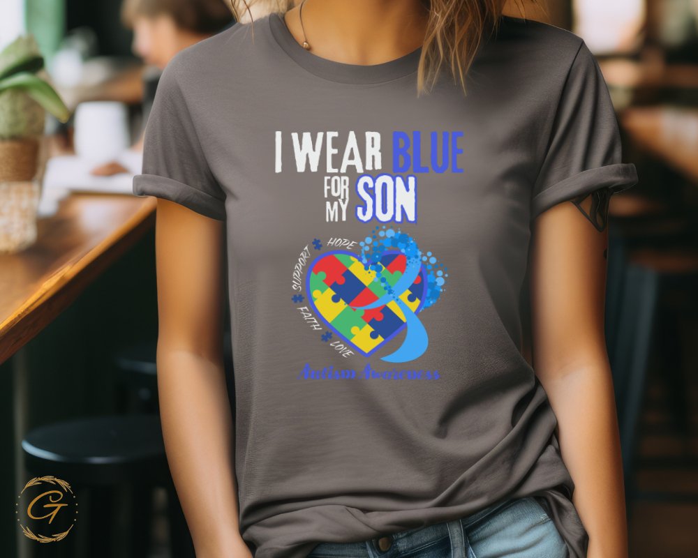 I Wear Blue For My Son Autism Awareness product