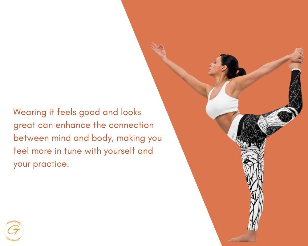 High-Waisted AOP Yoga Pants with Geometric Bear Mosaic