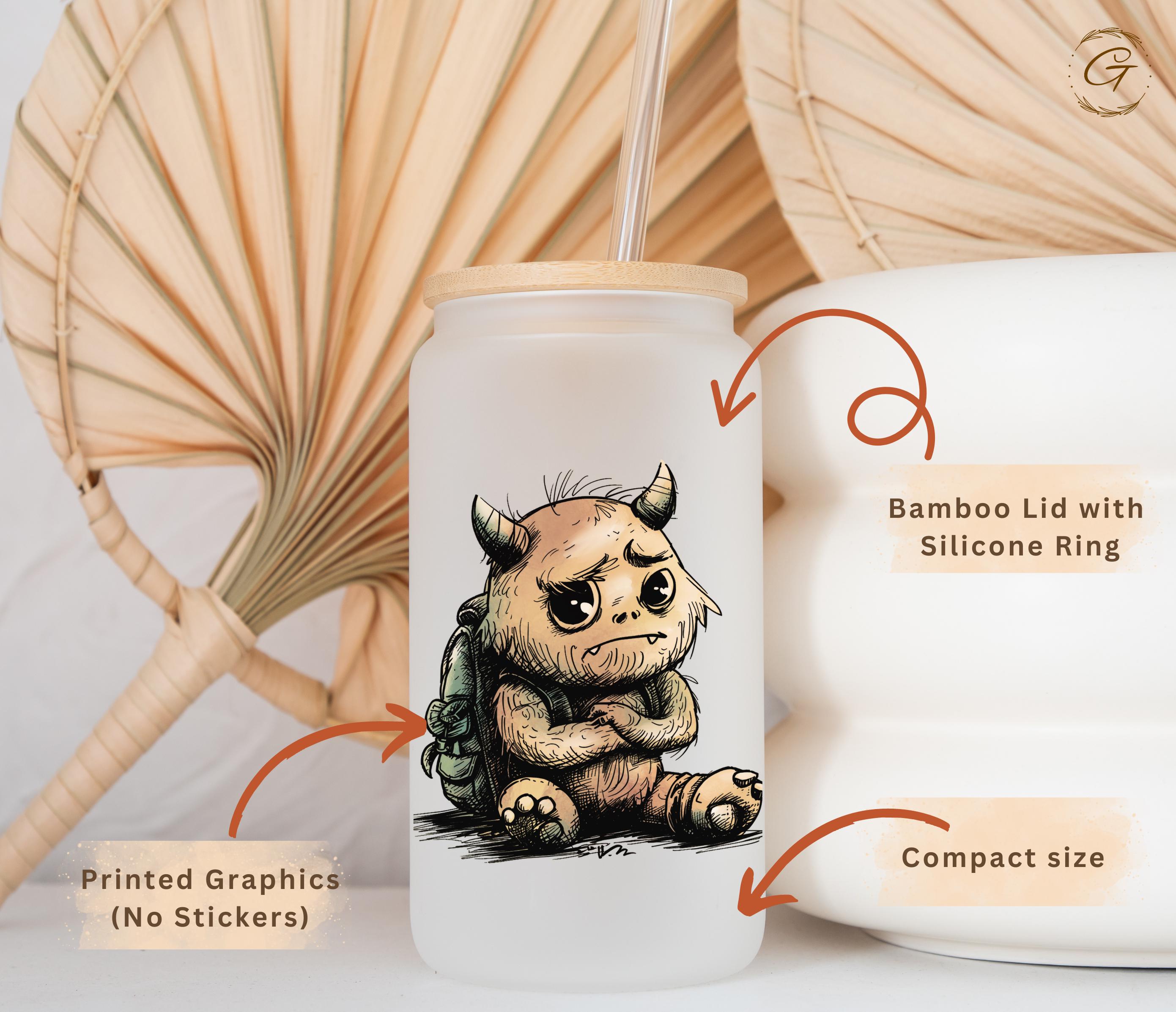 Cute Monster Design "Where Did Summer Go?" Frosted Glass Cup