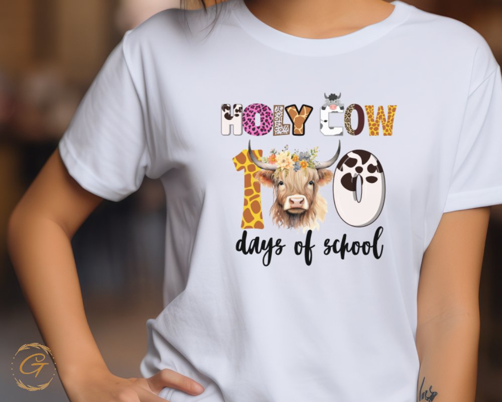 Holy Cow 100 Days of School T-shirt product type