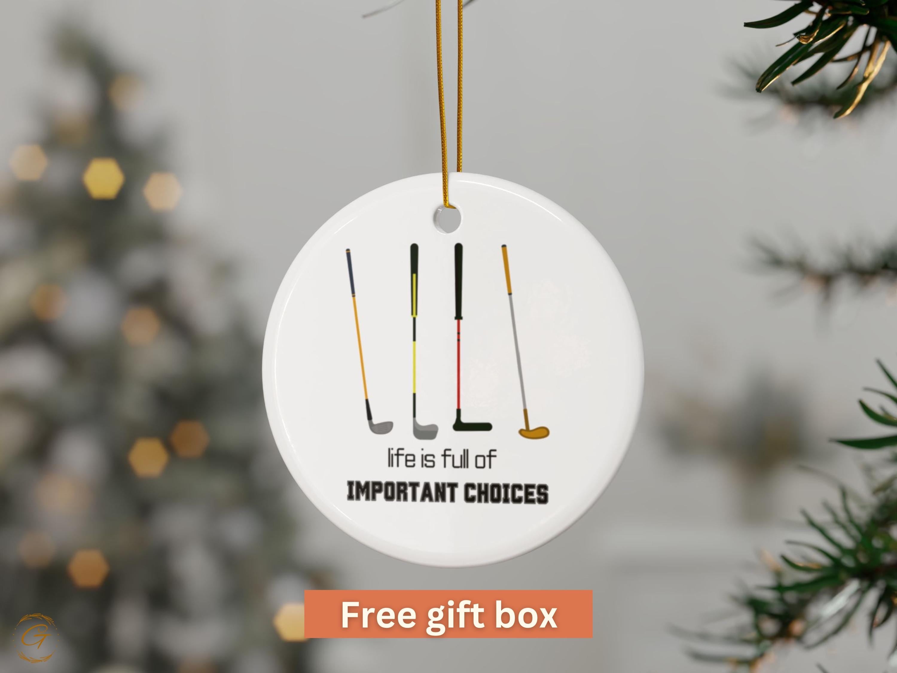 Golf Club Ornament Decor, Unique Gifts for Golfer, Fun Sports Decoration, Golf Lover Gifts, Ideal Gift for Golf Enthusiast, Holiday Keepsake