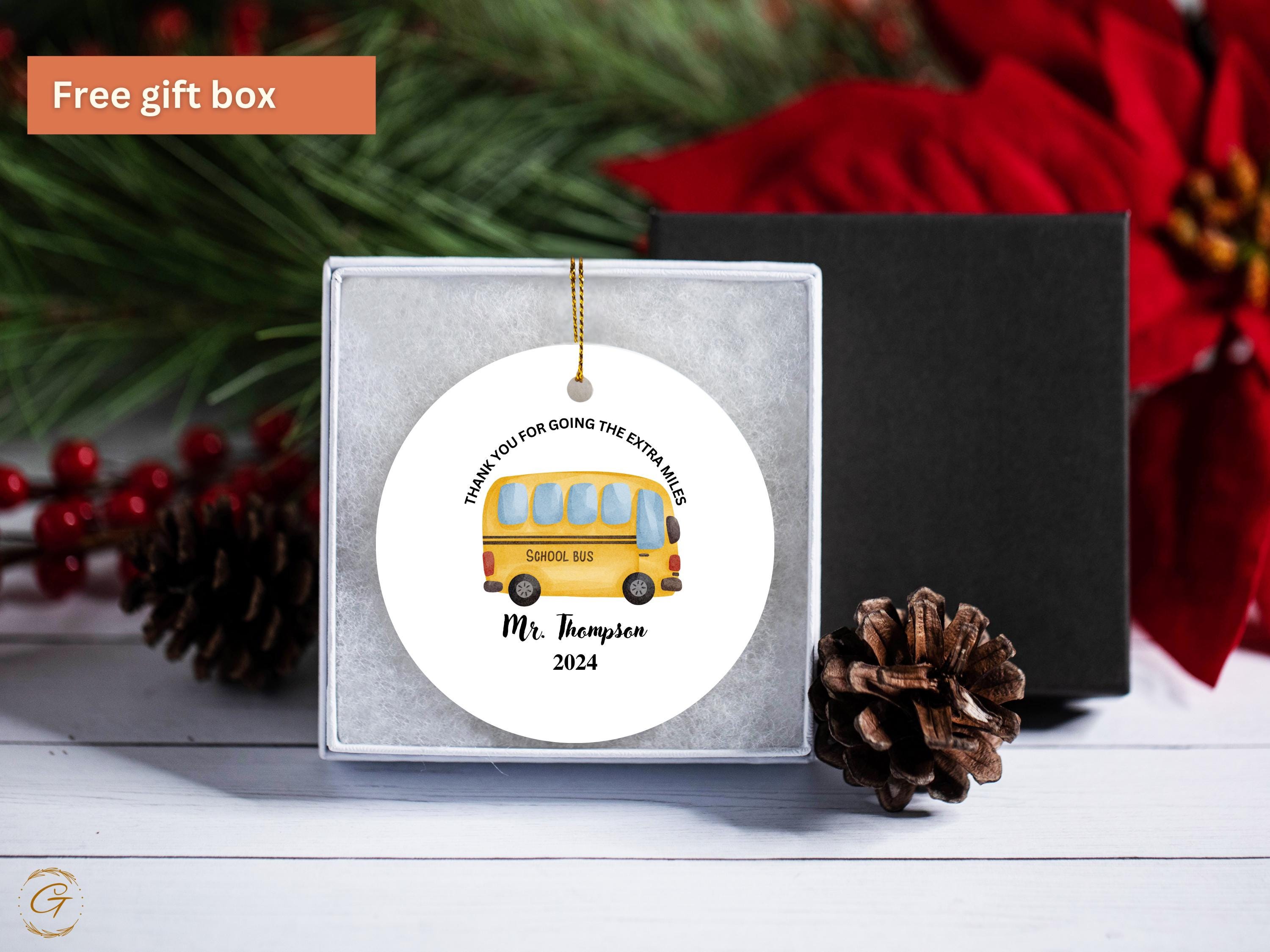 Personalized School Bus Driver Ornament, Teacher Gift, Thank You Keepsake, Custom Year Decoration, Appreciation Present, Bus Driver Souvenir