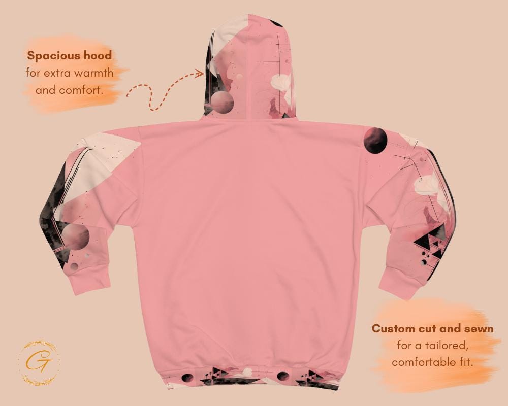 Quantum Polygons Unisex Zip Hoodie All-Over Print