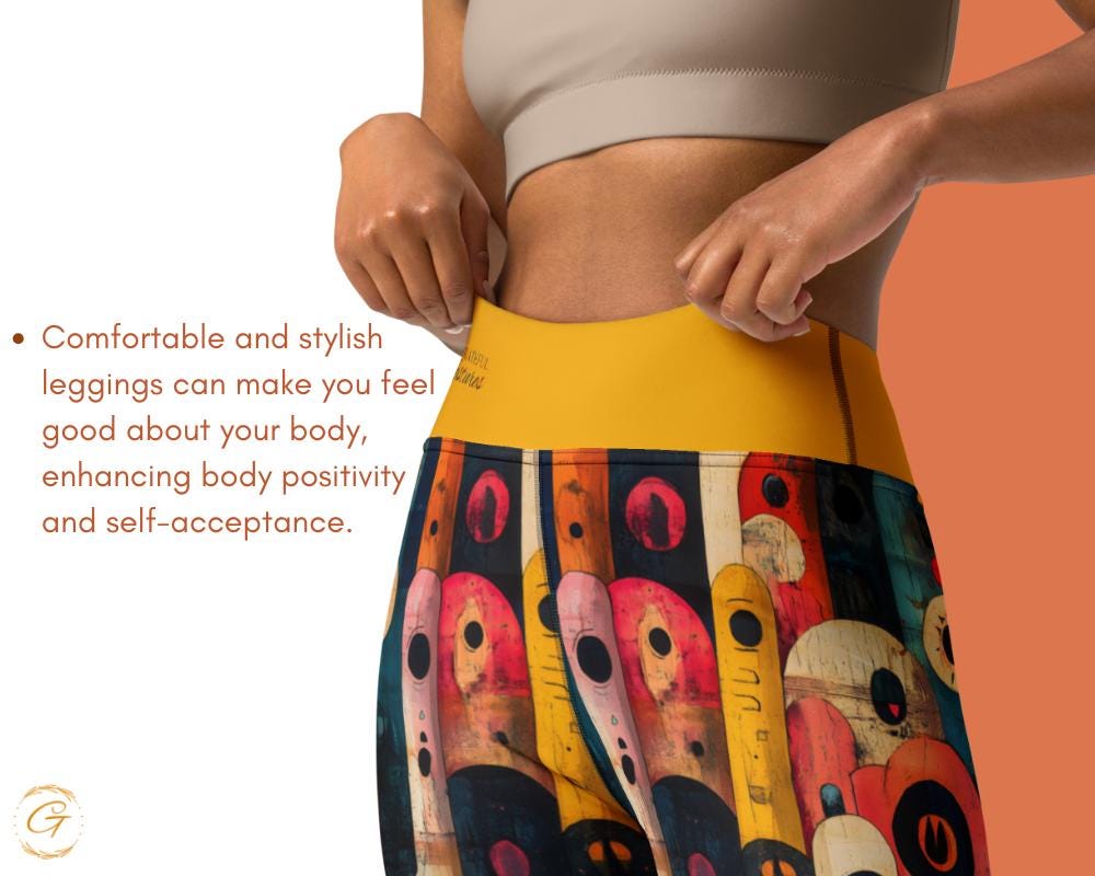 Modern Abstract AOP Yoga Leggings and Shorts | Bold Retro All-Over Print Activewear | High-Waisted Women’s Fitness Pants and Workout Shorts