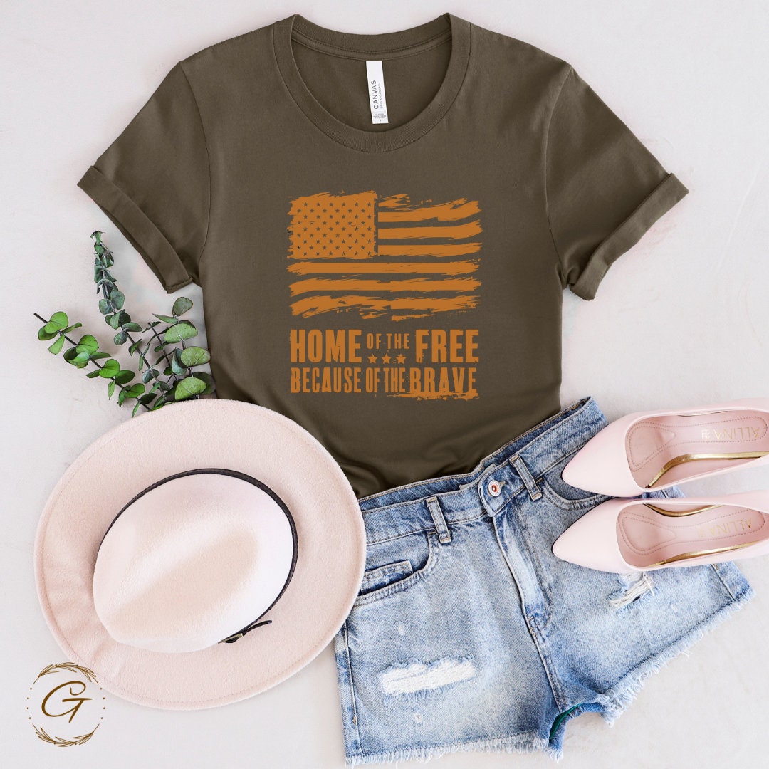 Vintage American Flag "Home of the Free" T-Shirt – Retro Patriotic Graphic Tee