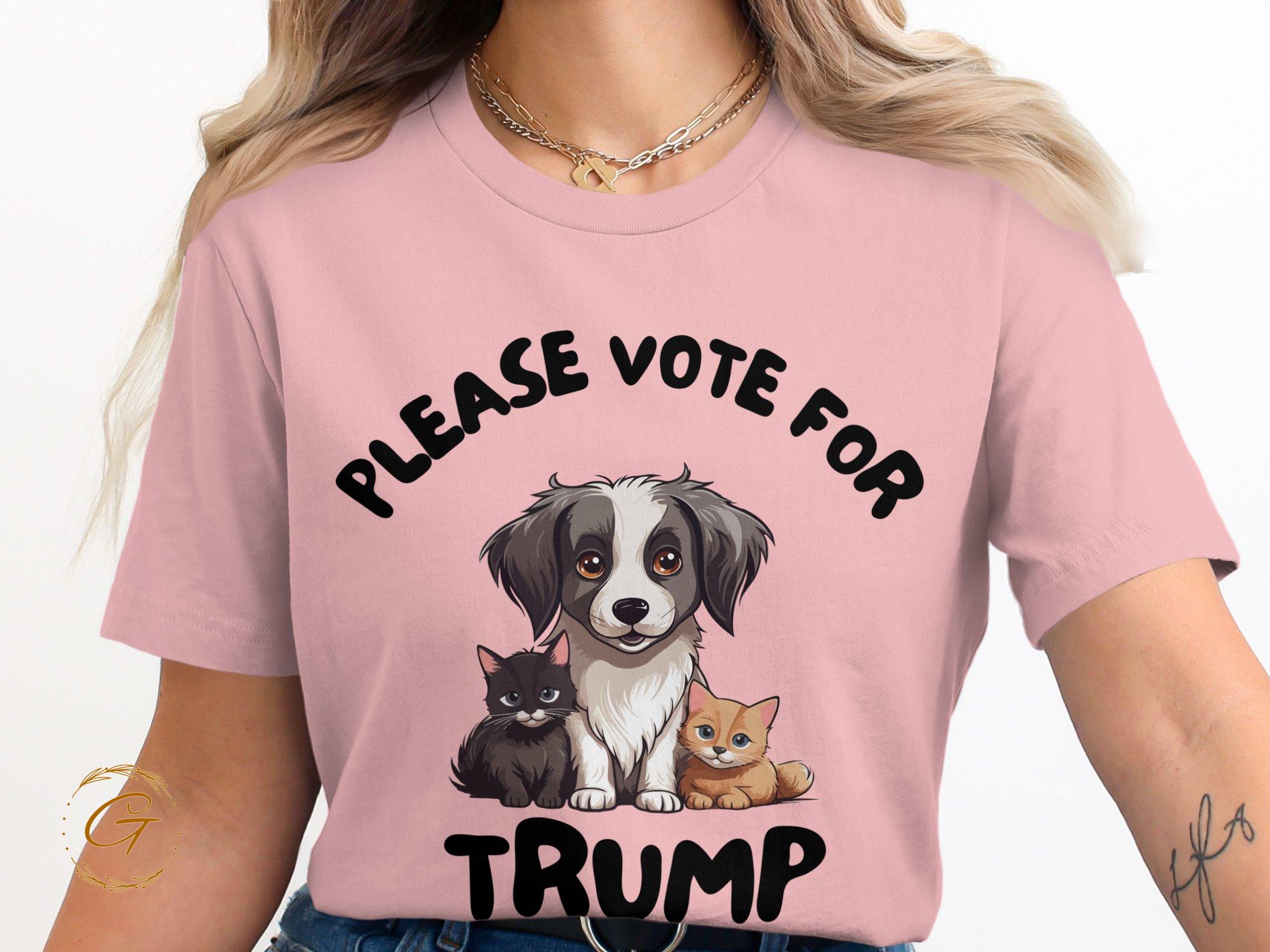 Trump T-Shirt, Political Cute Dog and Cat Vote Tee