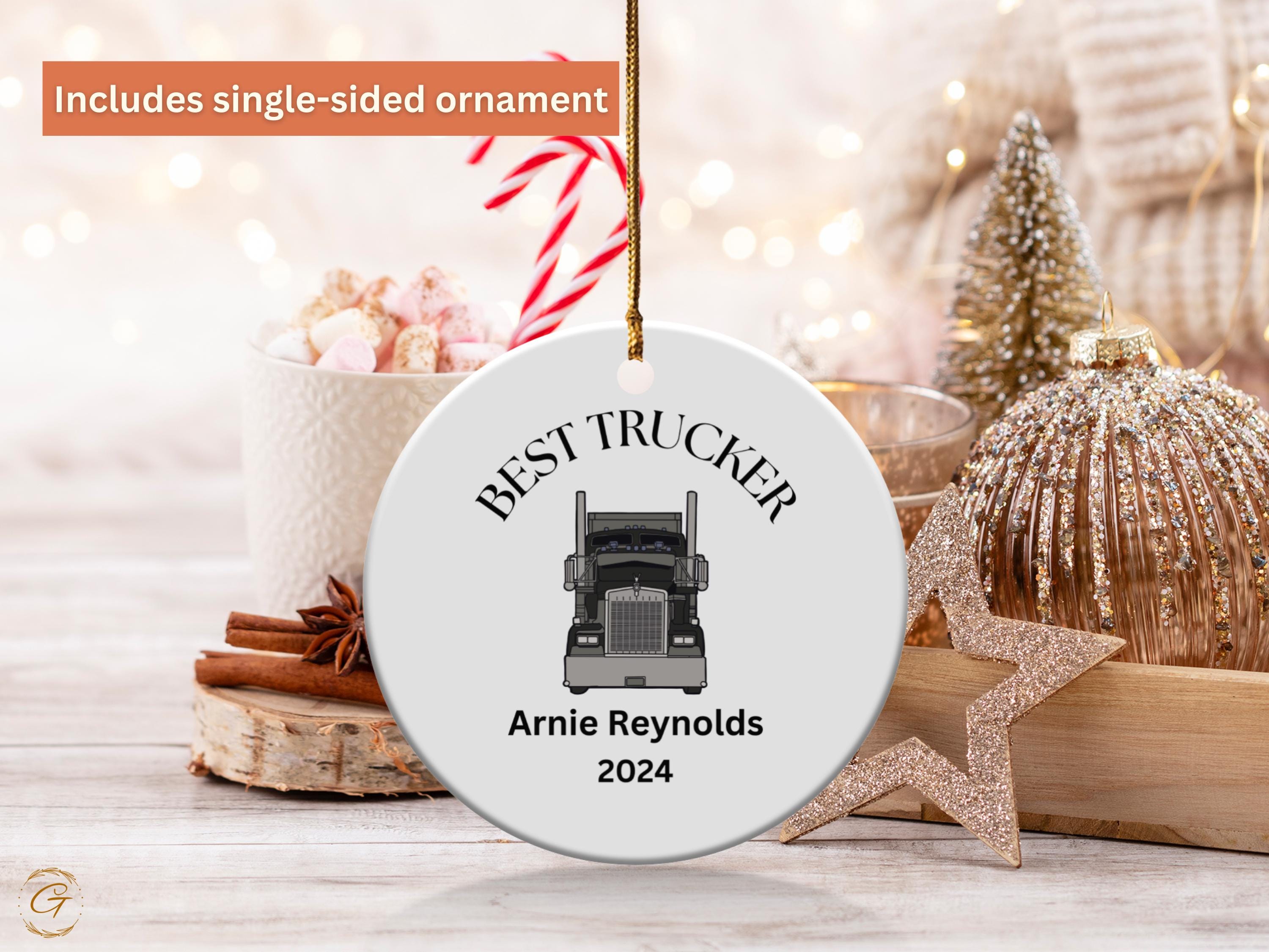 Personalized Best Trucker Ornament 2024, Custom Truck Driver Gift, Personalize Christmas Tree Decoration, Unique Holiday Keepsake for Driver
