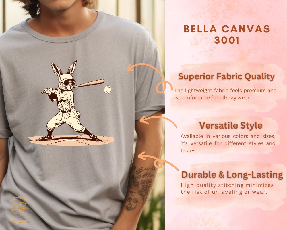 Funny Bunny Baseball Player Graphic T-Shirt product type