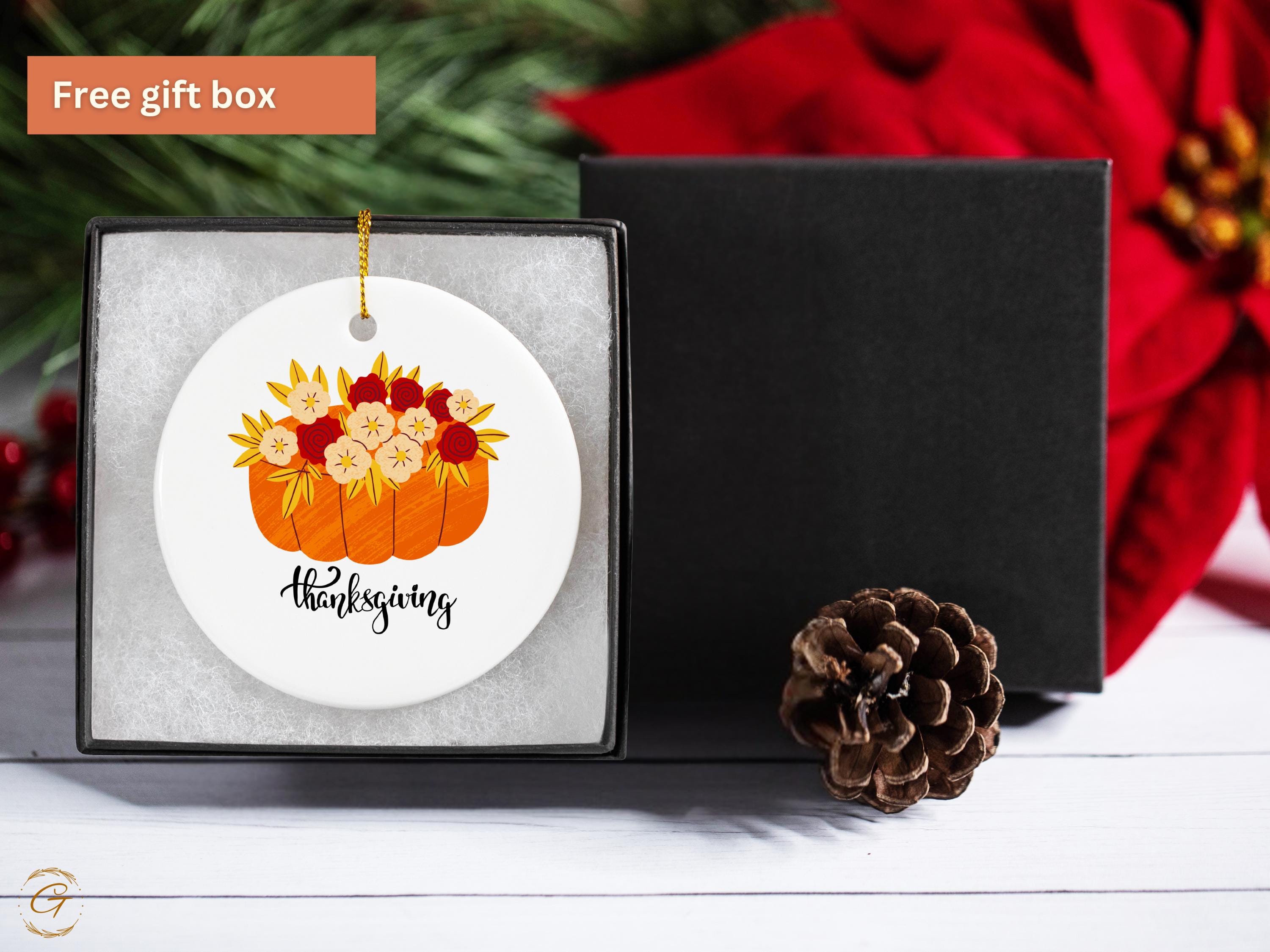 Thanksgiving Pumpkin with Flowers Ornament, Fall Season Keepsake, Handmade Holiday Decor, Perfect Thanksgiving Celebration, Holiday Keepsake