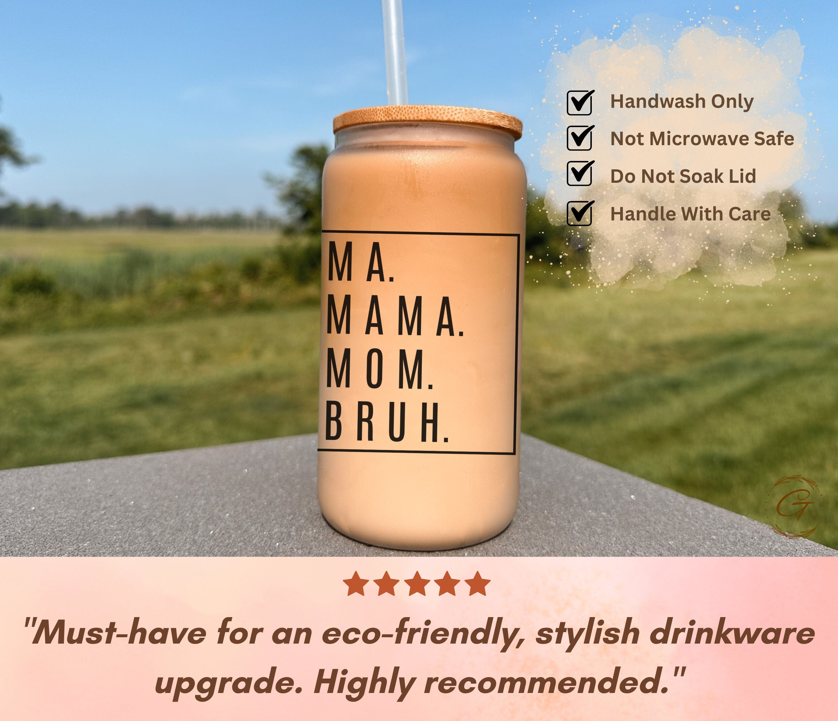 Mama Frosted Cup Gift For Mothers Day Gift For Mom's Birthday From Kids Mama Needs Coffee Custom Glass Tumbler For Iced Coffee Gift For Her
