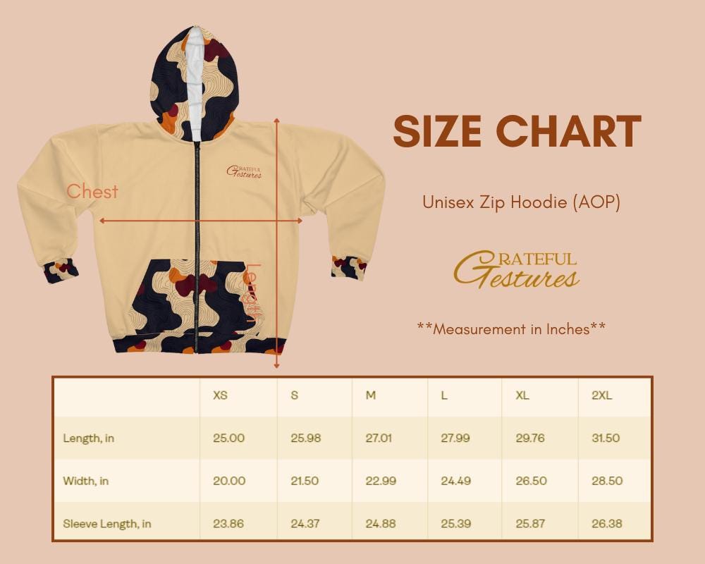 Wave Lines Design Unisex Zip Hoodie All-Over Print