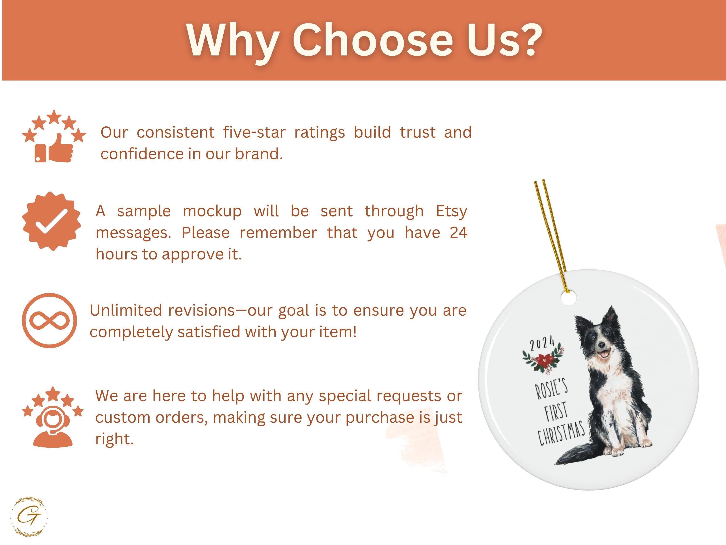 Personalized Dog Christmas Ornament, 2024 Christmas Keepsake, Custom Pet Ornament, First Christmas Gift, Holiday Decors, Pet Lovers Dog Gift