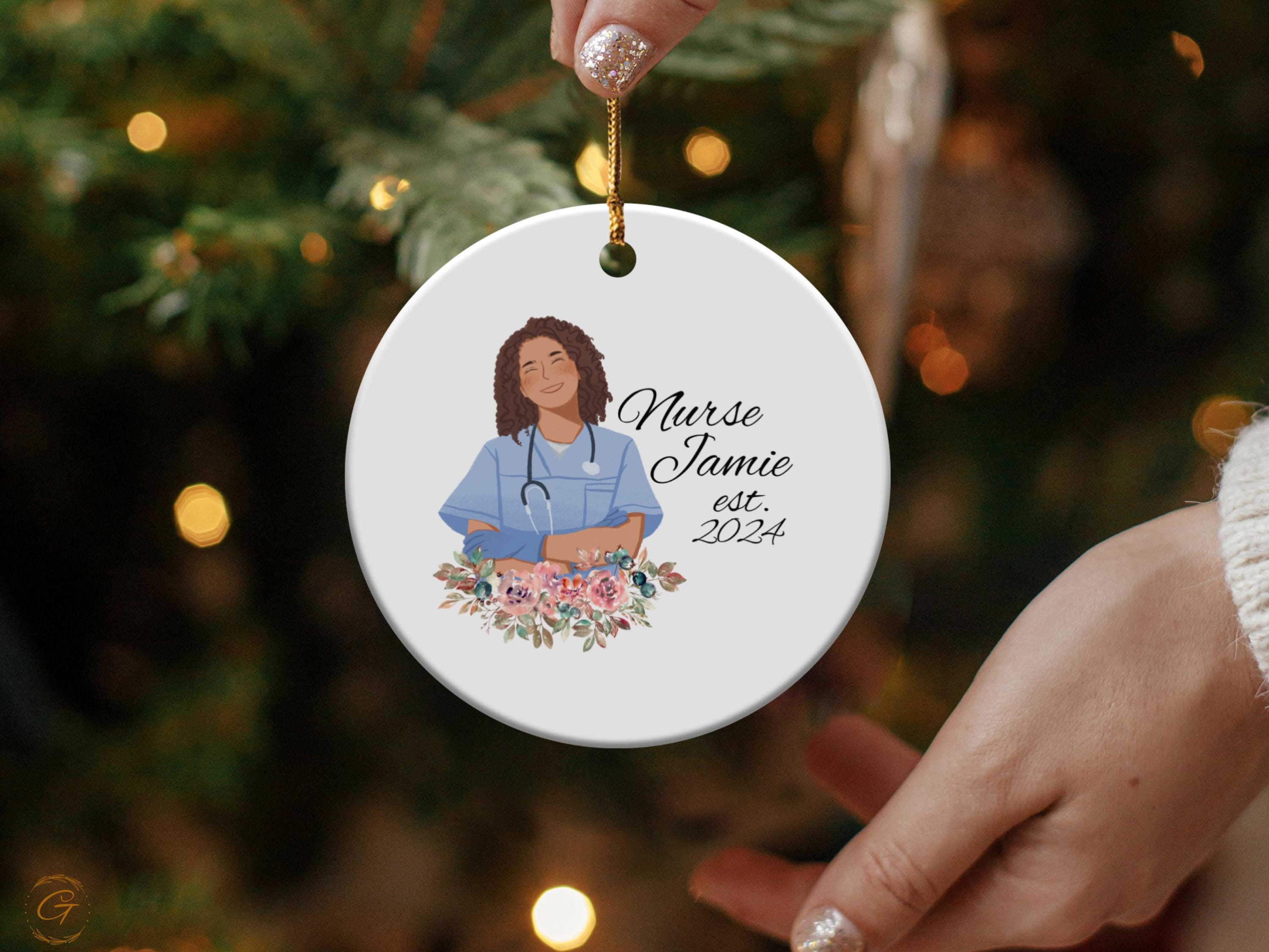 Personalized Nurse Ornament, Custom Nurse Gift, Nursing Graduation 2024, Custom Healthcare Decoration, Stethoscope Keepsake Holiday Nurse RN