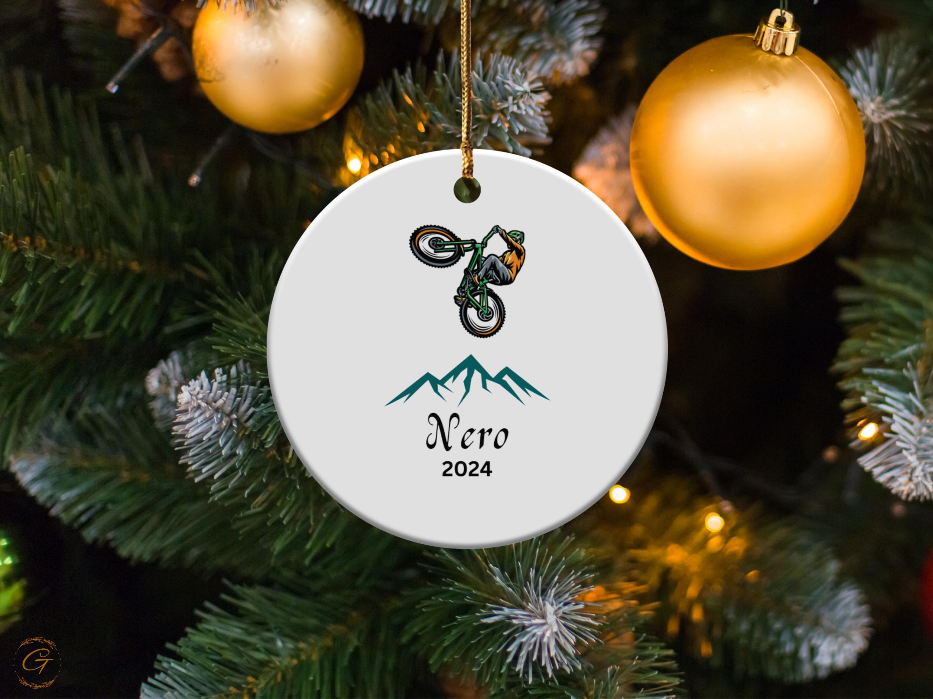 Personalized Mountain Bike Holiday Ornament, Custom 2024 Ornament, Sports Enthusiast Gifts, Unique Holiday Tree, Adventure Lovers Ideal Gift